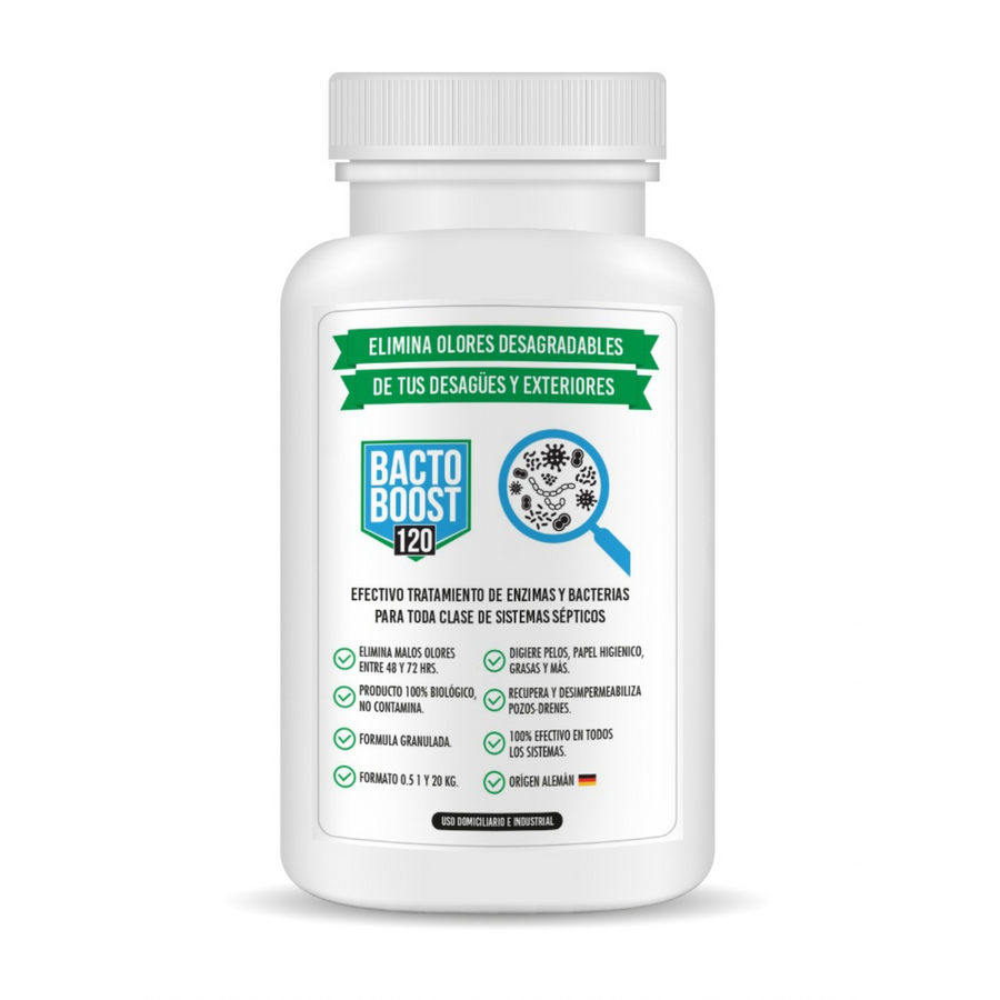 Bactoboost 120 - Mantención mensual para fosas, drenes y sistemas sanitarios
